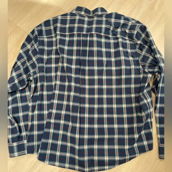 LL Bean Men’s Plaid Long Sleeve Shirt Button Up Size Large Red/Blue - Picture 3 of 5